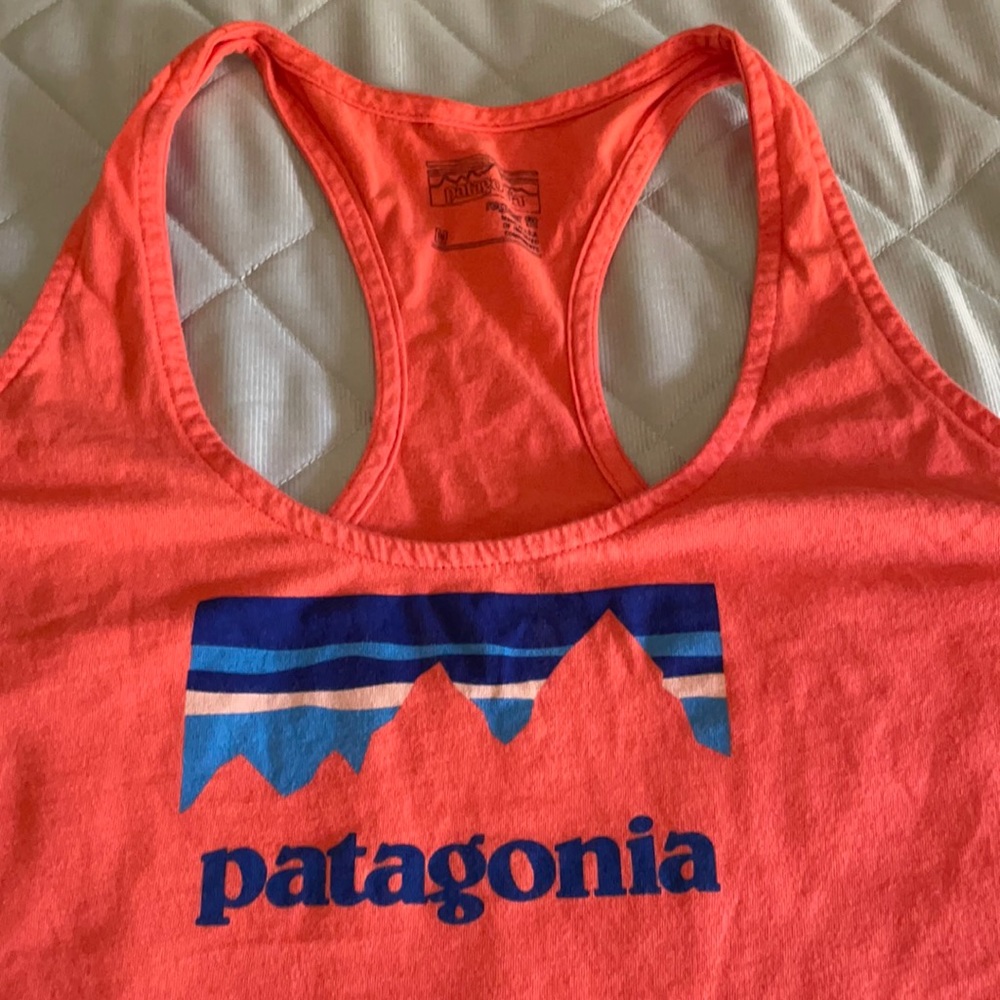 Patagonia coral orange tank top